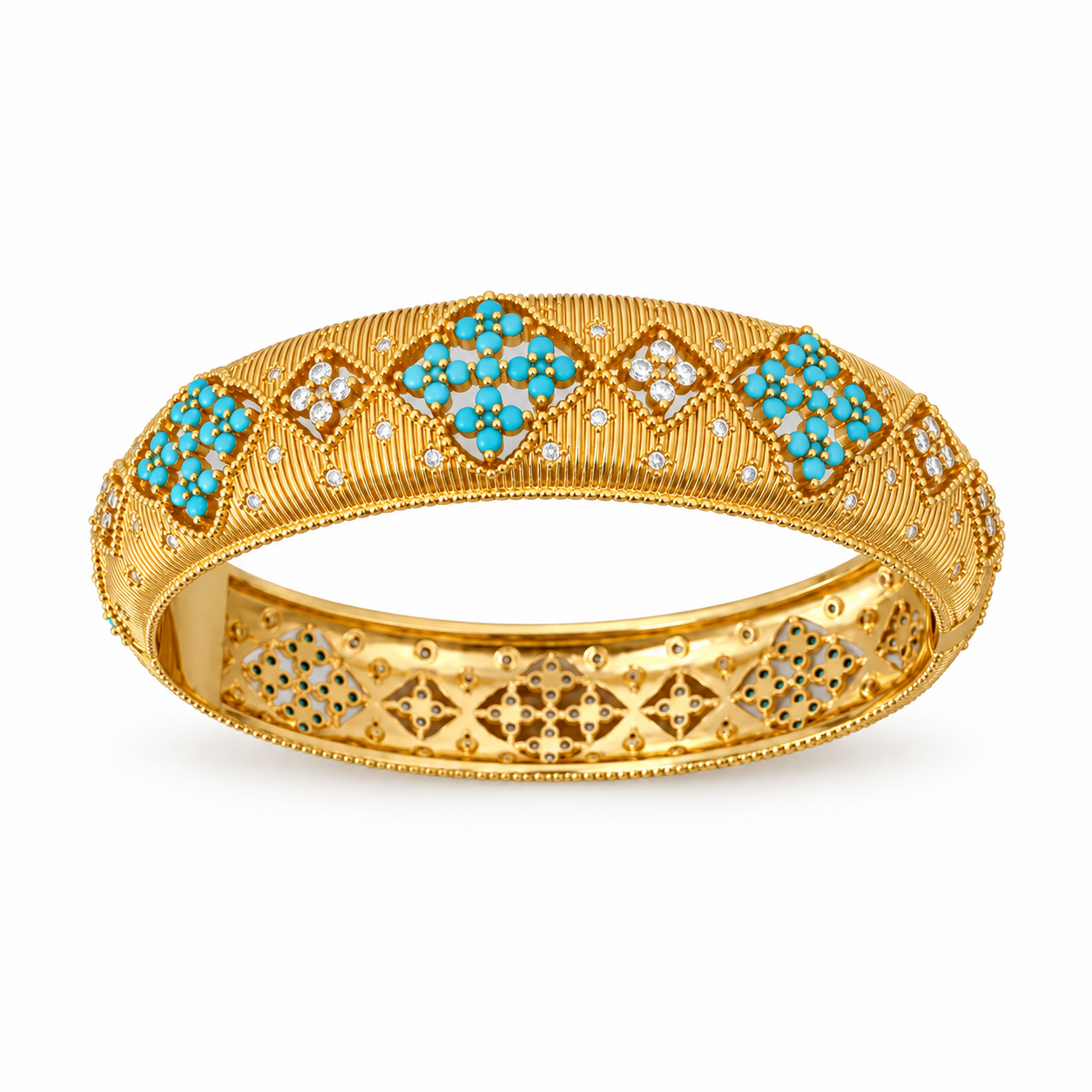 Turquoise Floral Gold Bracelet “Pre-order “