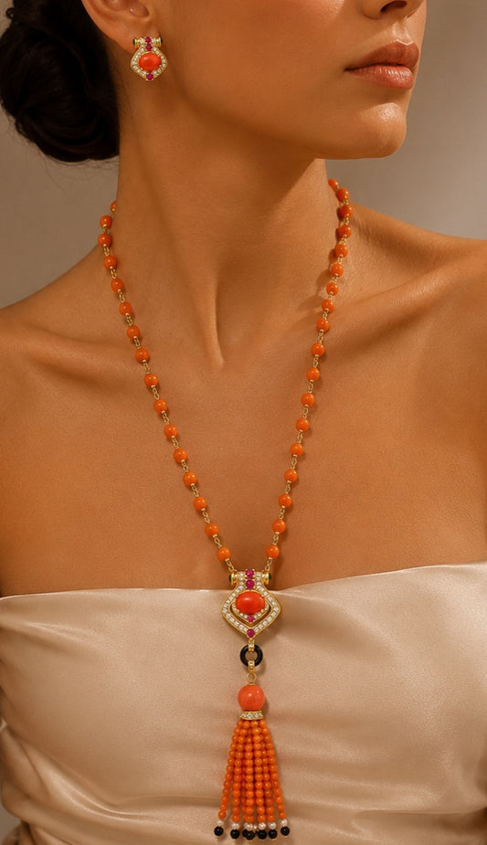 Coral Empress Tassel Set “Pre-order “
