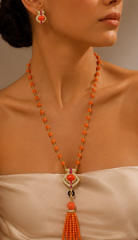 Coral Empress Tassel Set “Pre-order “
