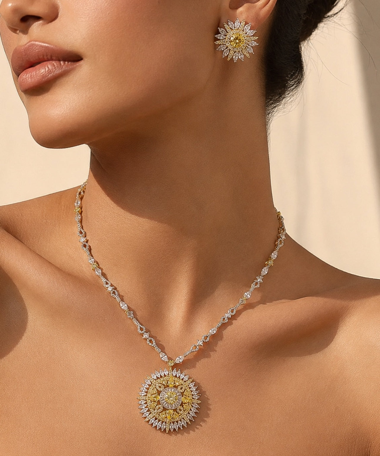 Sophisticated eye catching citrine jewelry set “Pre-order “