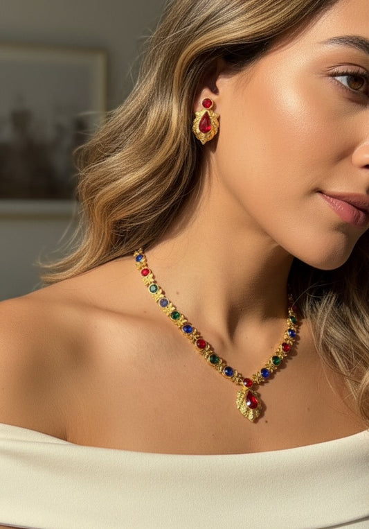 Regal Gemstone Statement Set