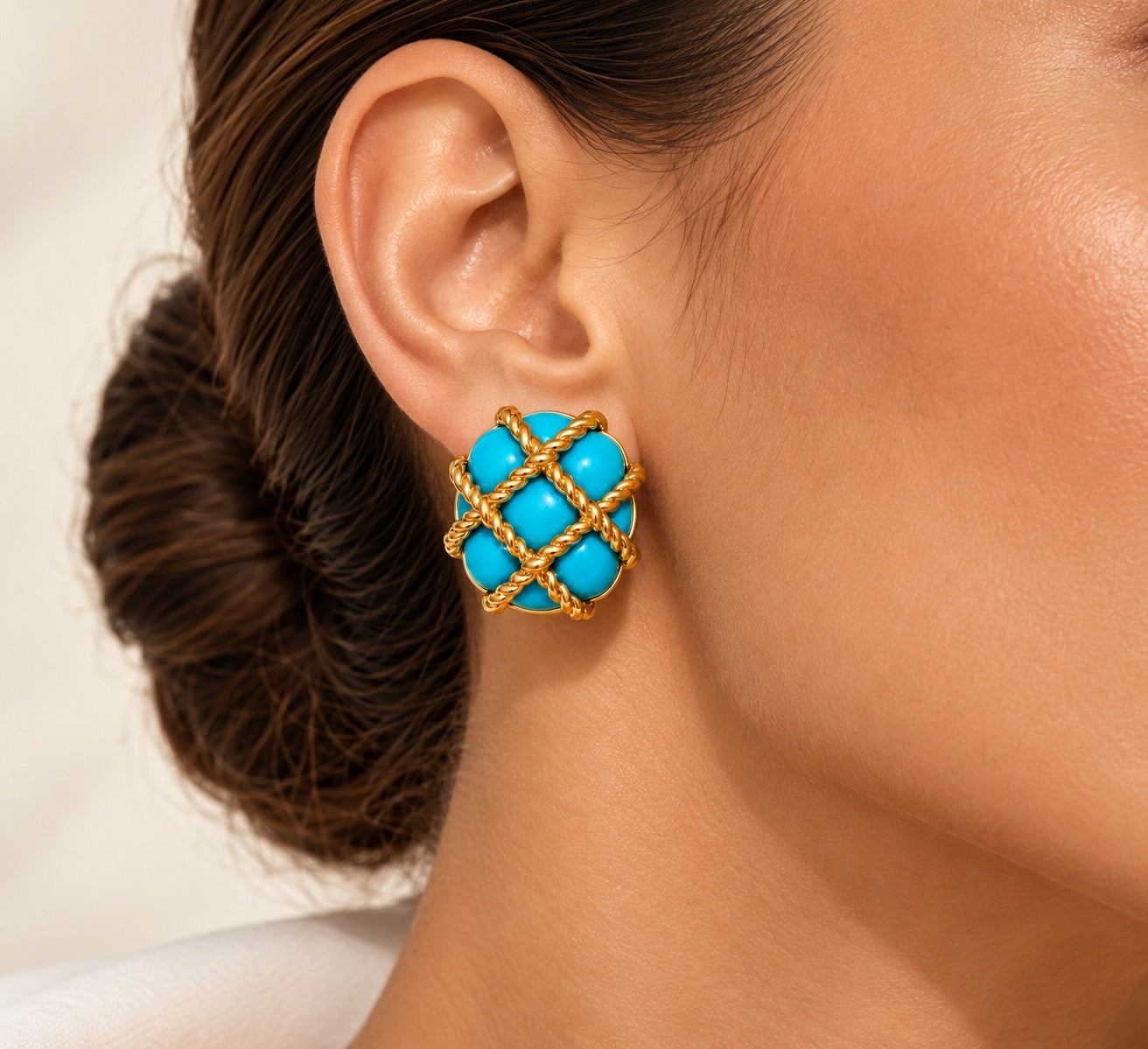 Turquoise Rope Statement Set