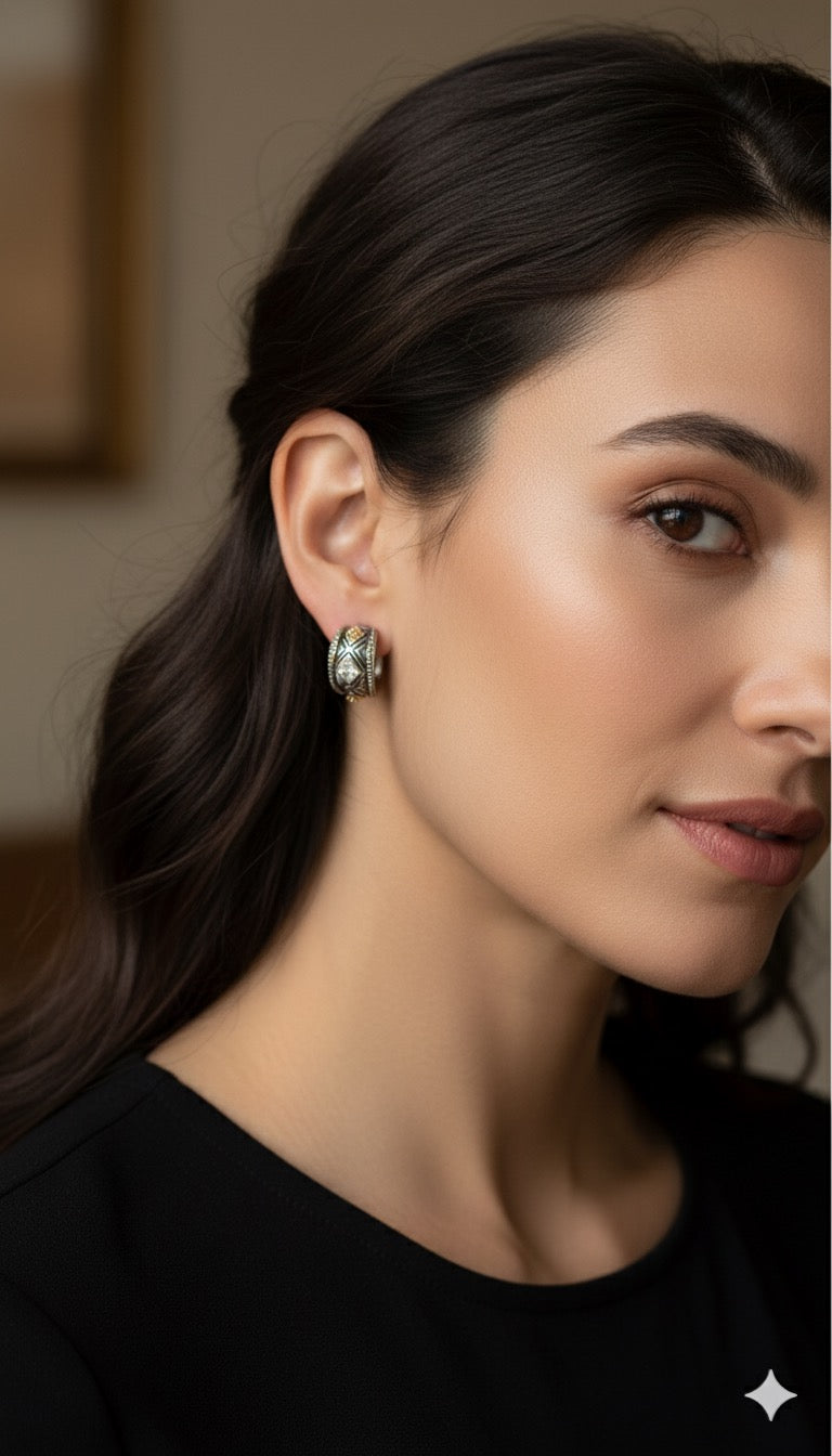 Vintage Noir Clip-On Earrings