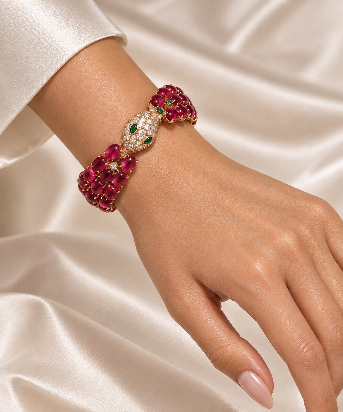 Ruby Cabochon Statement Jewelry Set