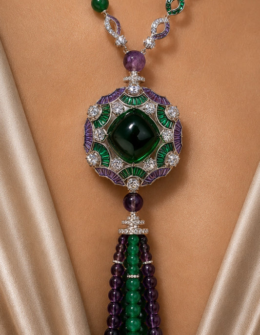 The Emerald Amethyst Royale jewelry Set “Pre-order “