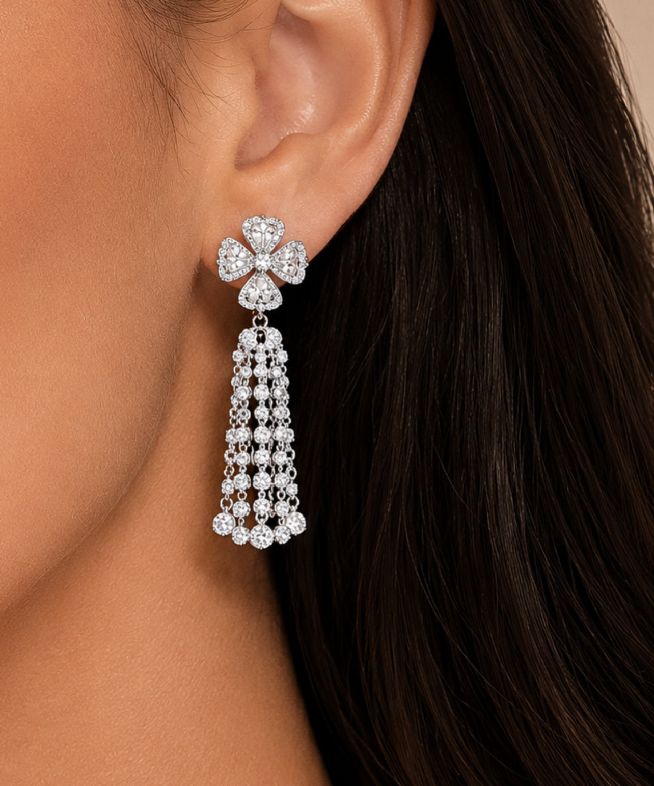 Crystal Clover Statement Necklace set “Pre-order “