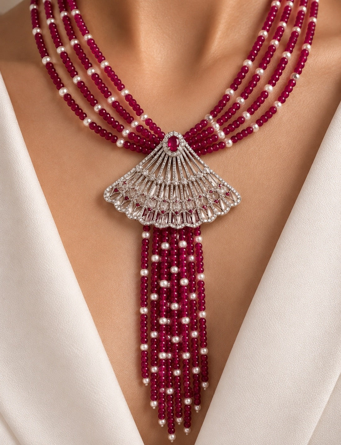 Ruby Éclat Tassel Necklace “Pre-order”