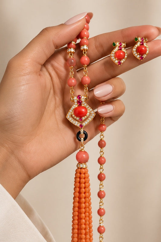 Coral Empress Tassel Set “Pre-order “