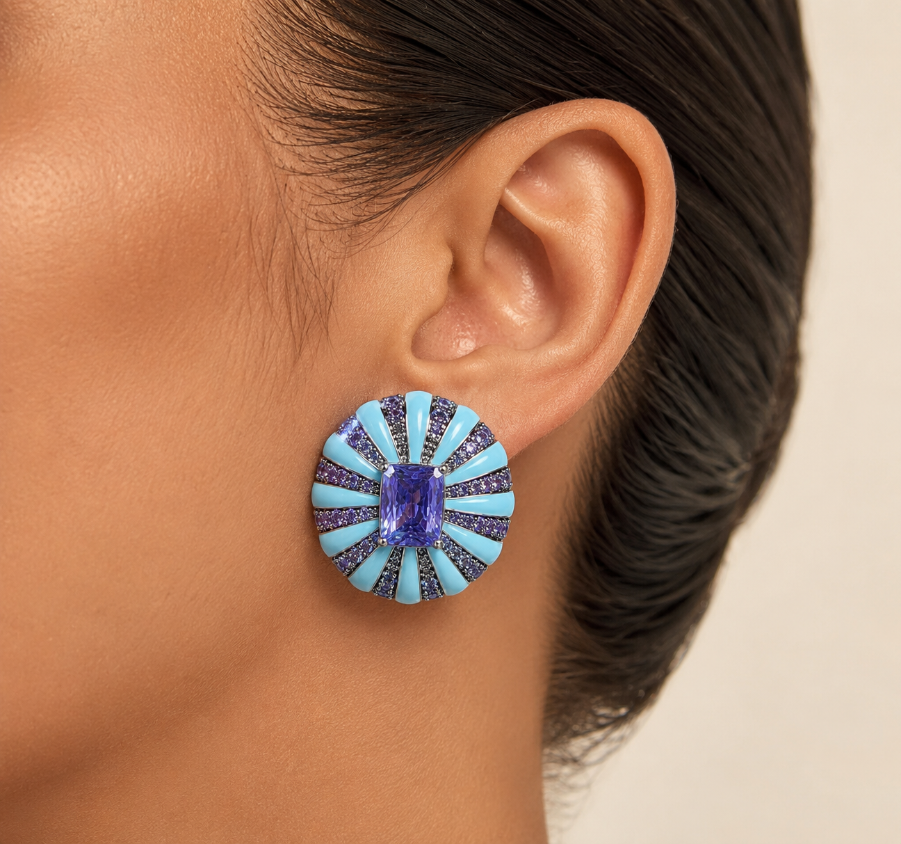 Violet Azure Statement Earrings “ Pre-order “