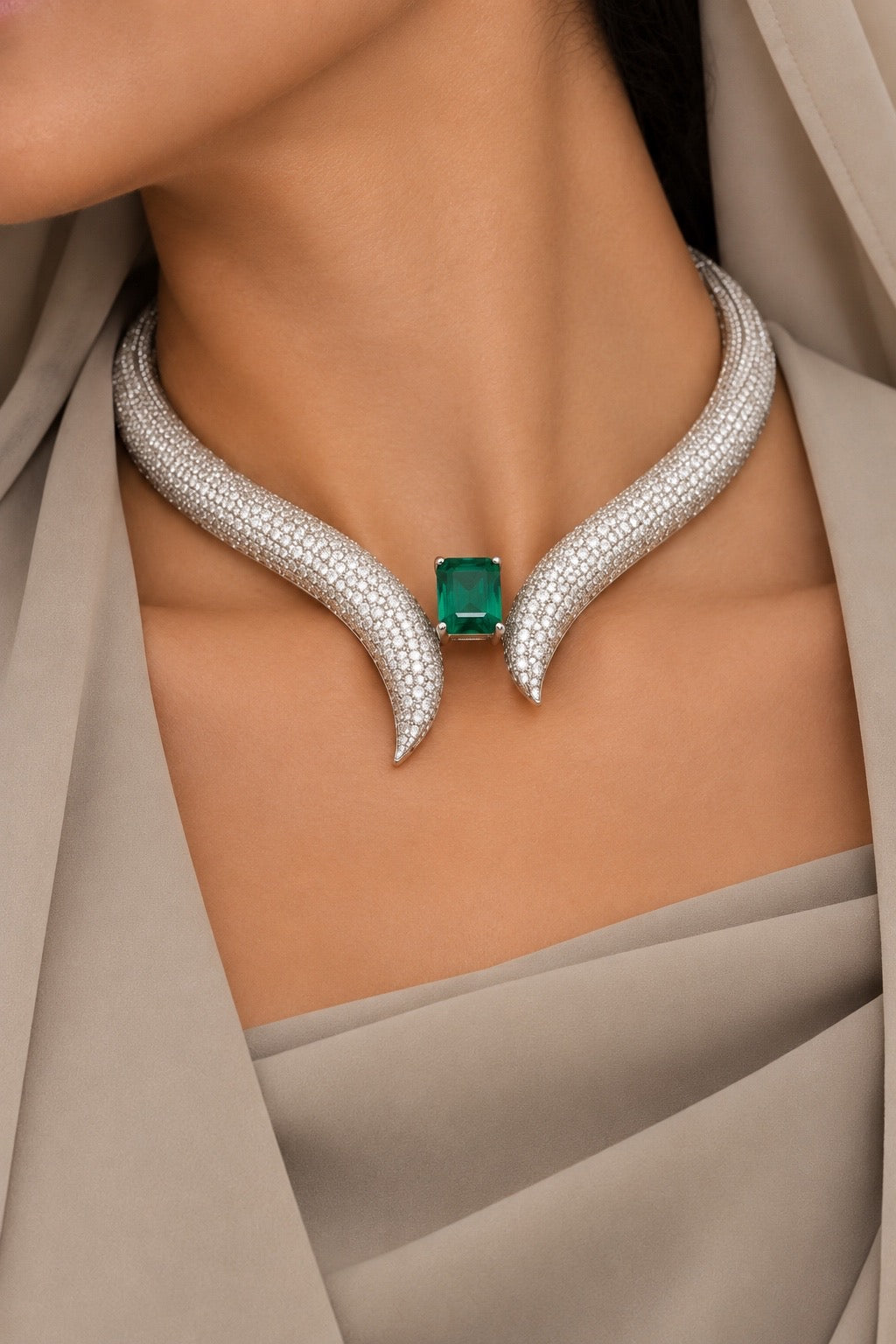 Emerald Serpentine Luxury Jewelry Set