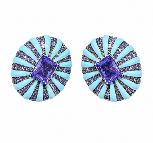 Violet Azure Statement Earrings “ Pre-order “