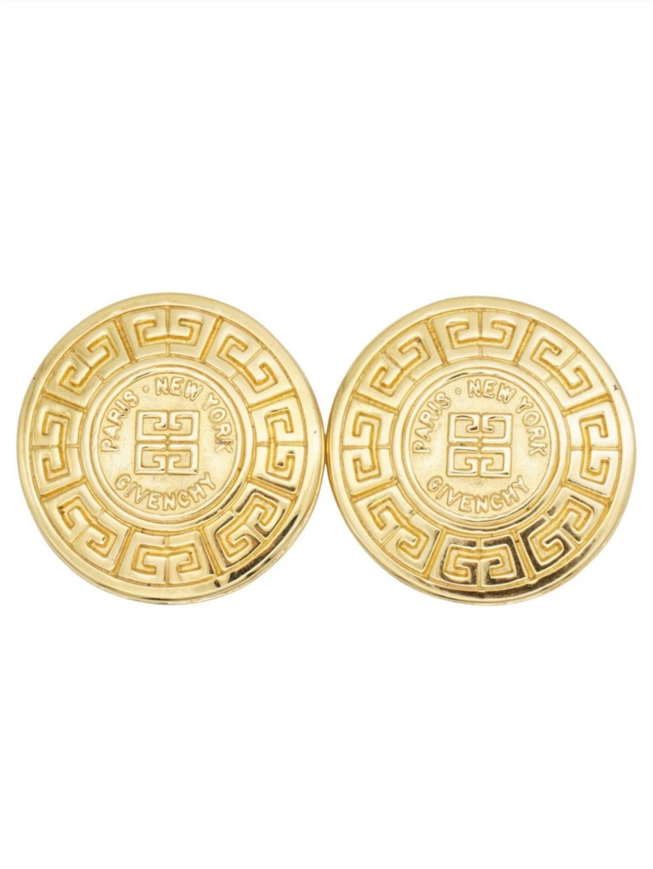 Vintage GIVENCHY medallion clip on earrings