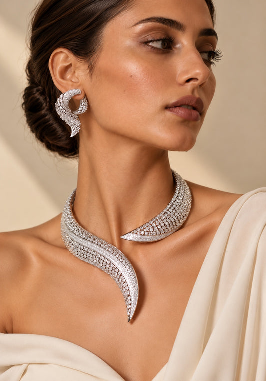 Celestial Serpent Crystal Jewelry Set “Pre-order “