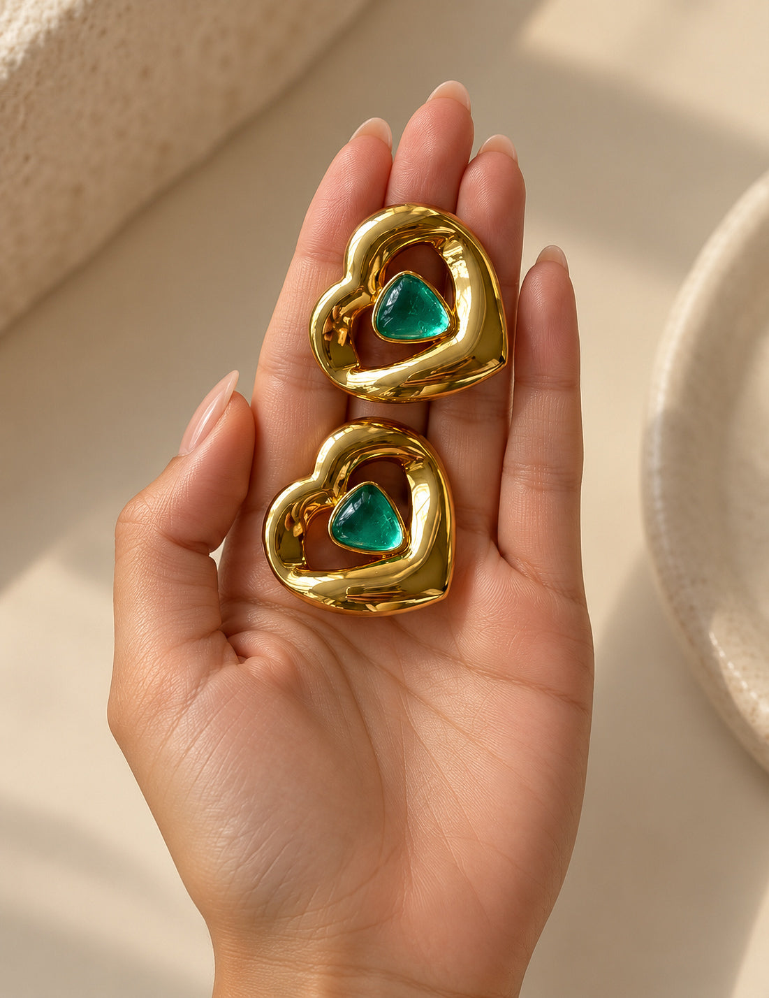 Heart Statement large clip-on Earrings