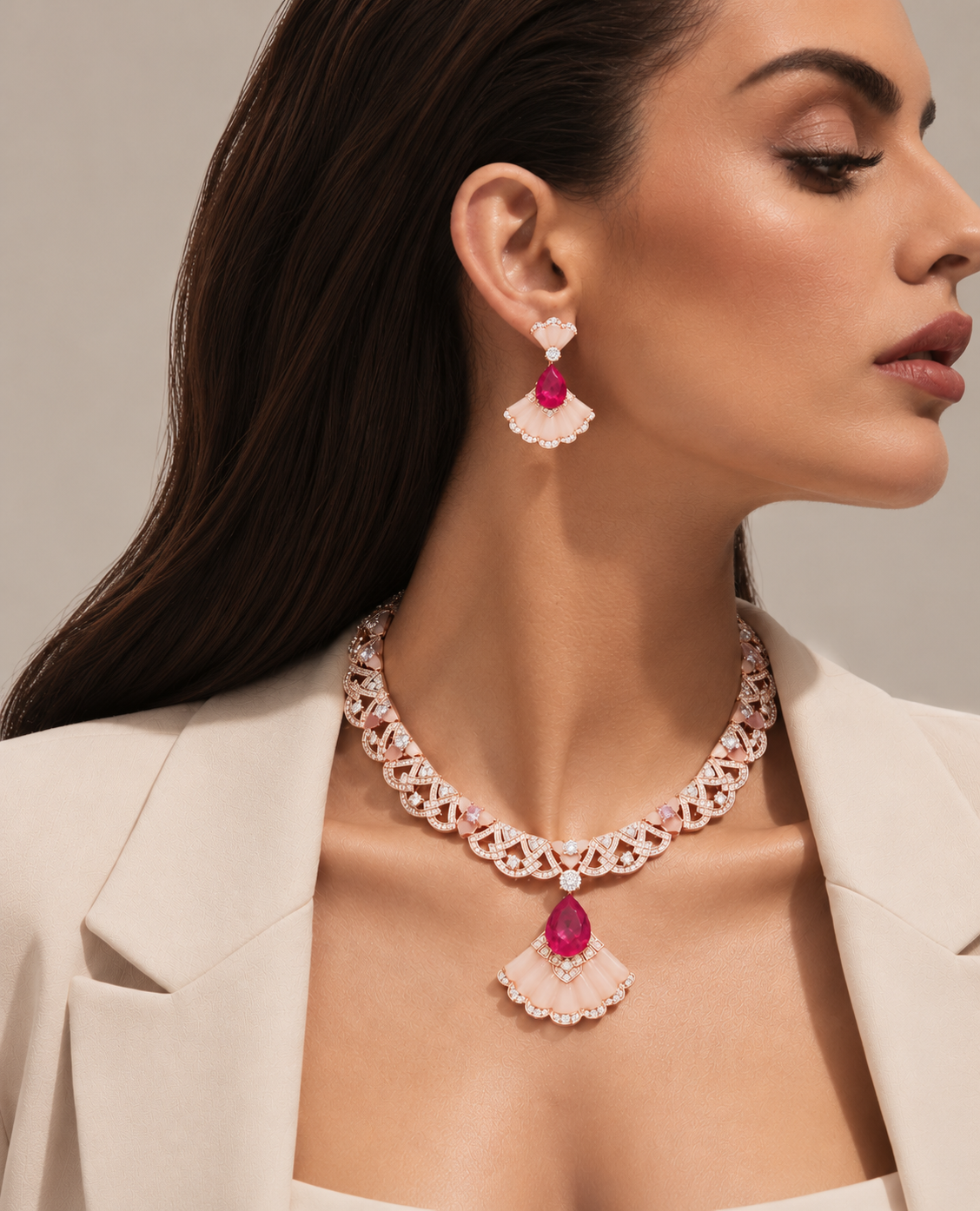 Rose Gold Blush Royale Jewelry Set “Pre-order “