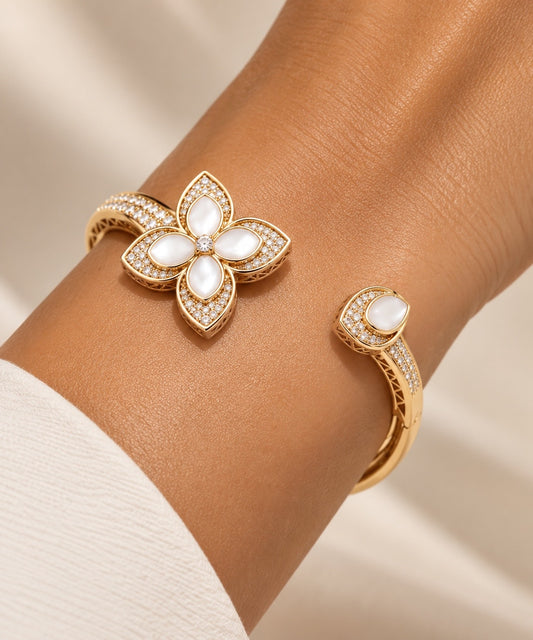Mother of Pearl Blossom Cuff bracelet “Pre-order “
