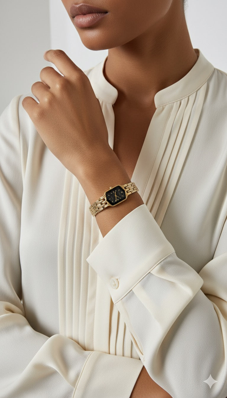 Elgin Black Dial Gold Vintage Watch