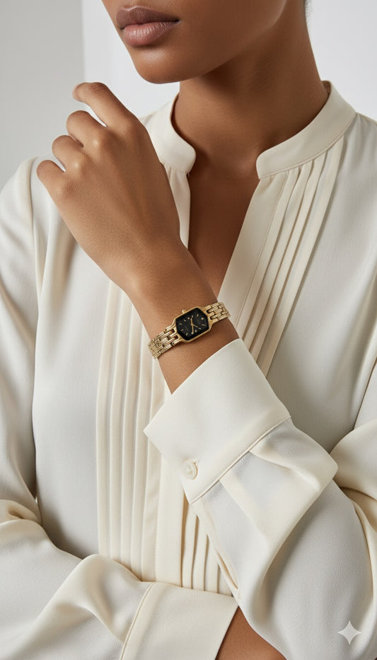 Elgin Black Dial Gold Vintage Watch