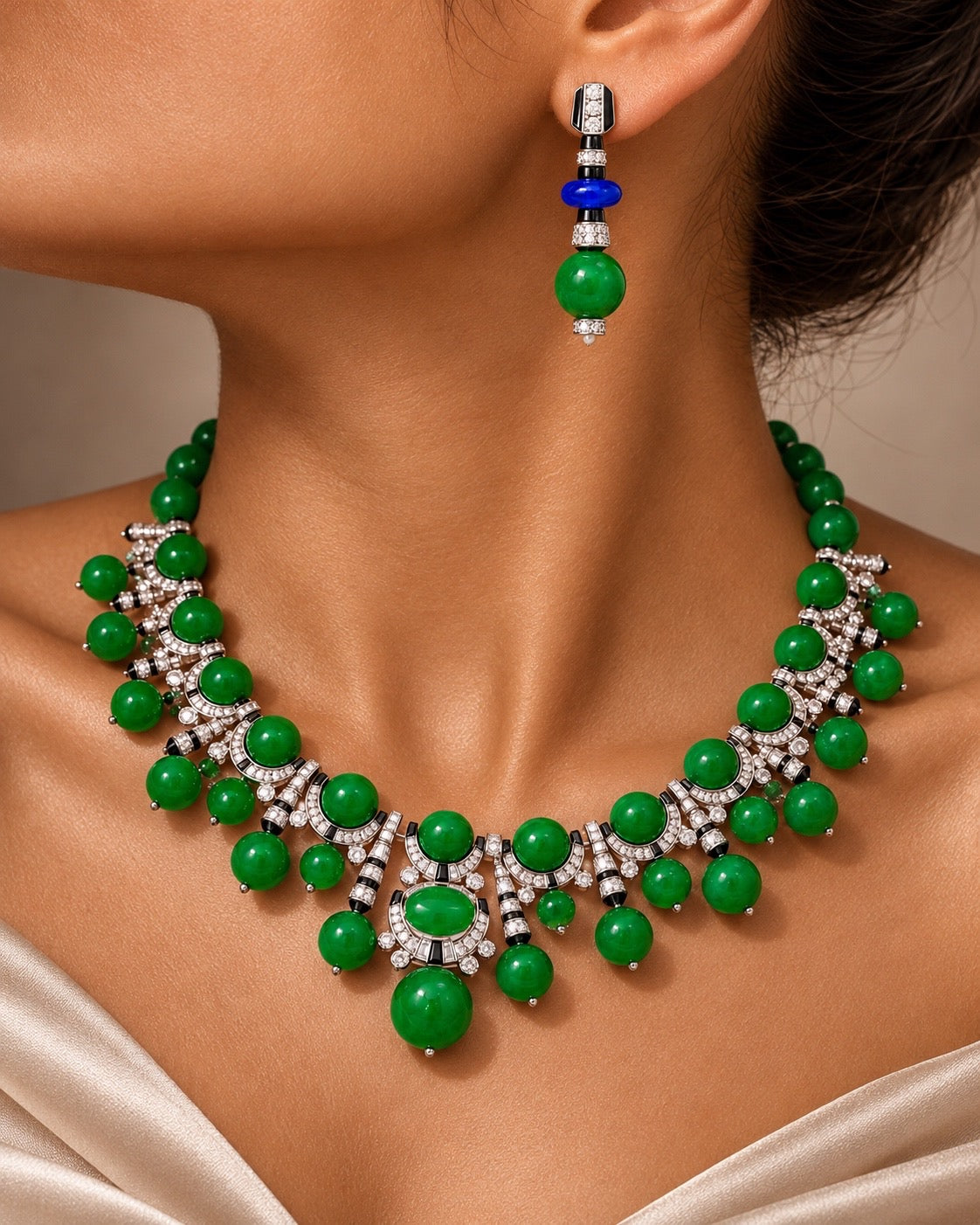 Emerald Art Deco Statement set “Pre-order “