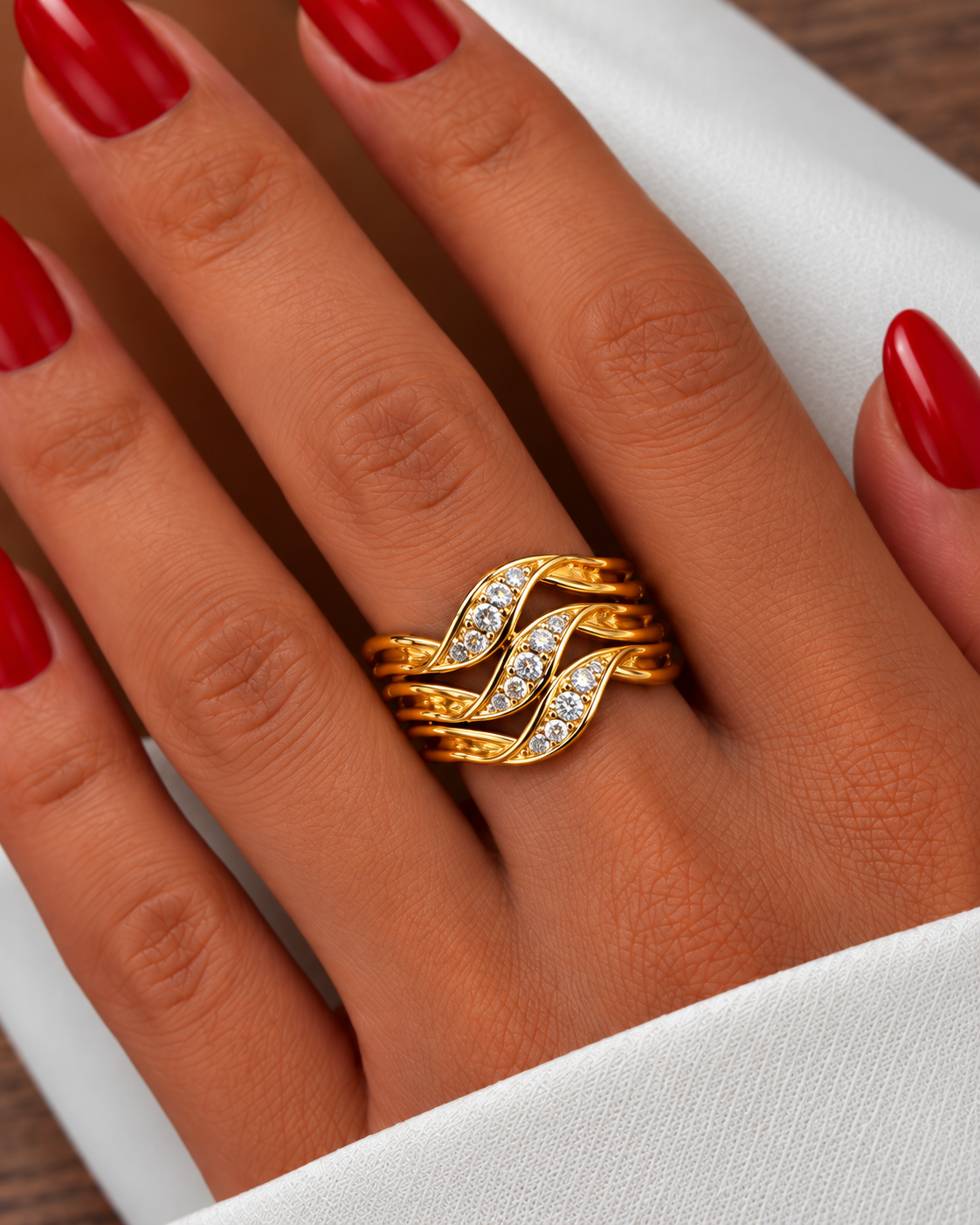 The Gold Plated Wave Ring
