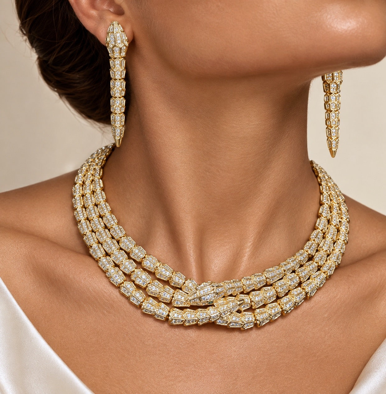 Serpentine Crystal Statement Jewelry Set “Pre-order “