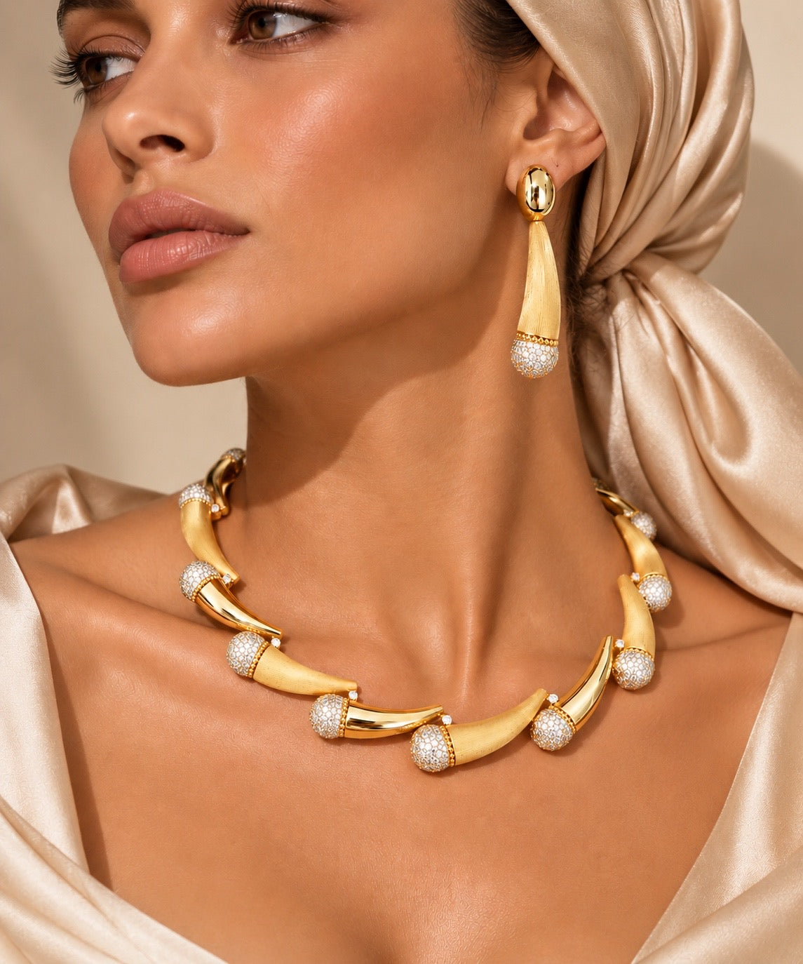 Sculptural Tusk Statement jewelry Set “Pre-order “