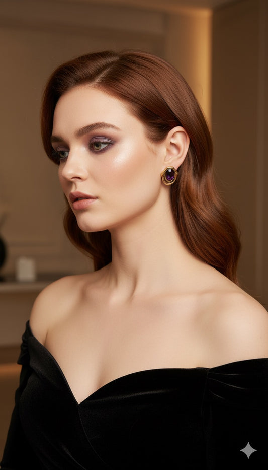 Amethyst Glow Pierced Earrings