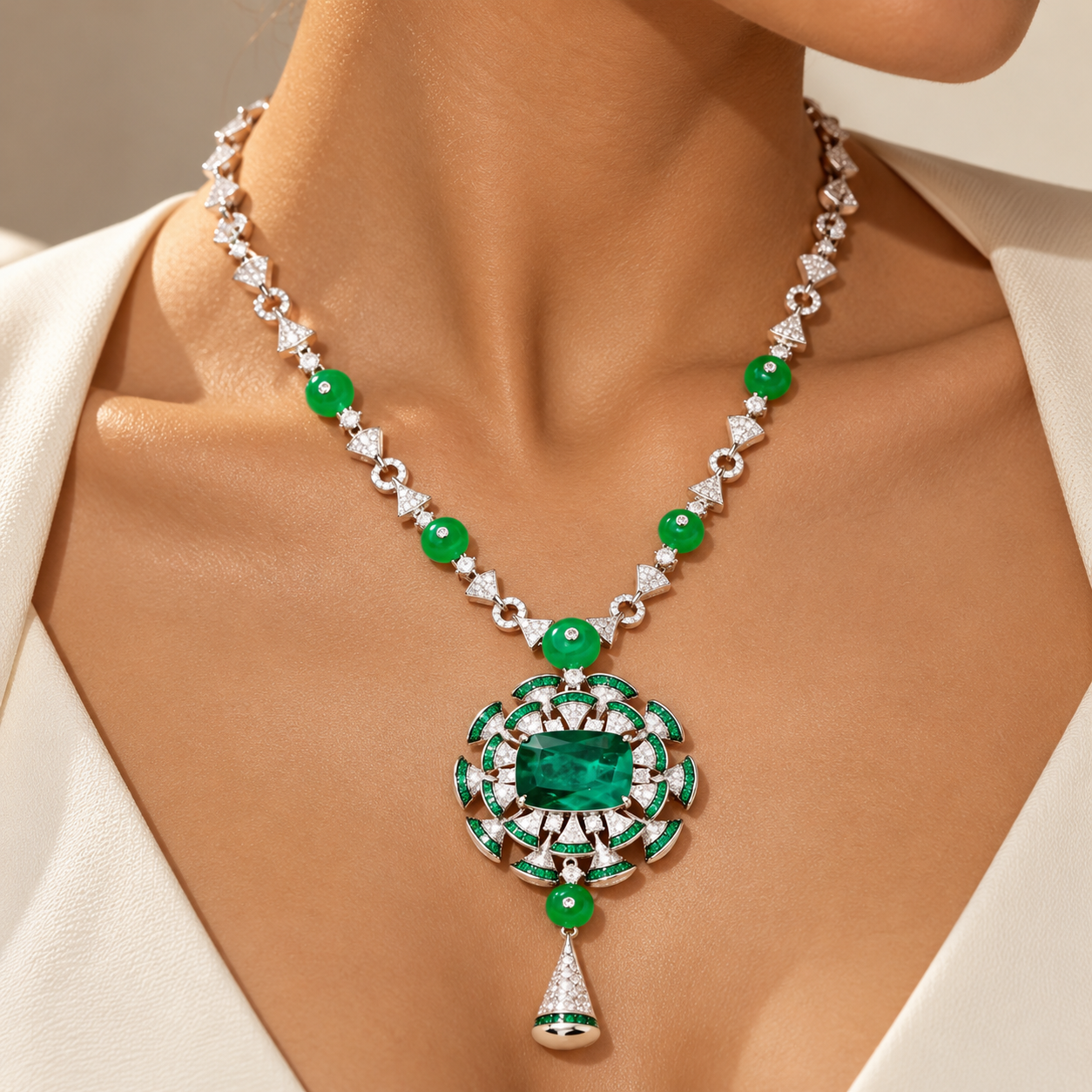 Emerald Art Deco Jewelry Set “Pre-order “