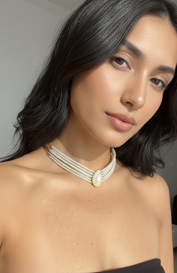 Royal Teardrop Pearl Choker Set