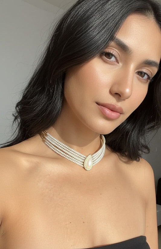 Royal Teardrop Pearl Choker Set