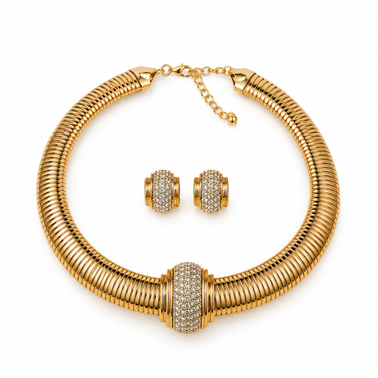 1980s Vintage Tubogas Crystal Statement Set