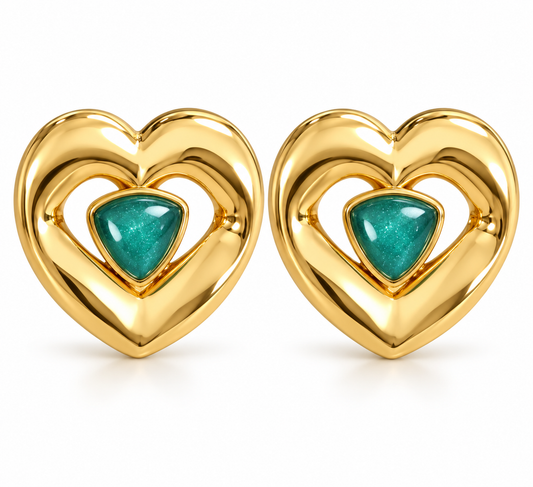Heart Statement large clip-on Earrings