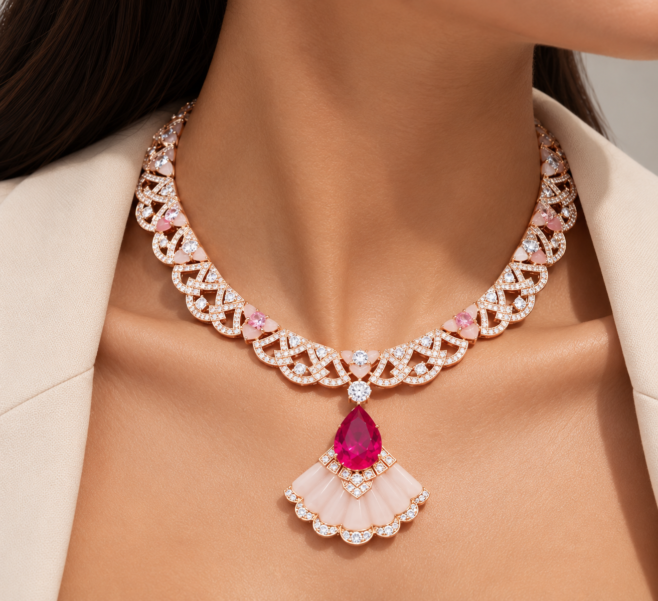 Rose Gold Blush Royale Jewelry Set “Pre-order “