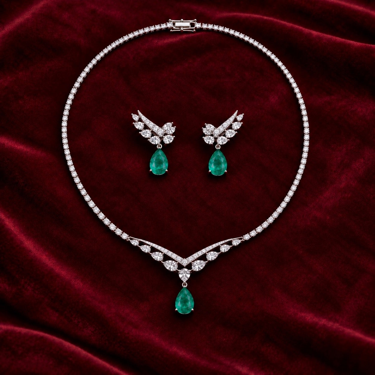 Emerald Art Deco Statement Set “Pre-order “