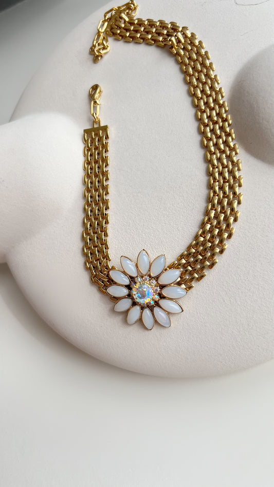 Aurora Flower panther choker necklace