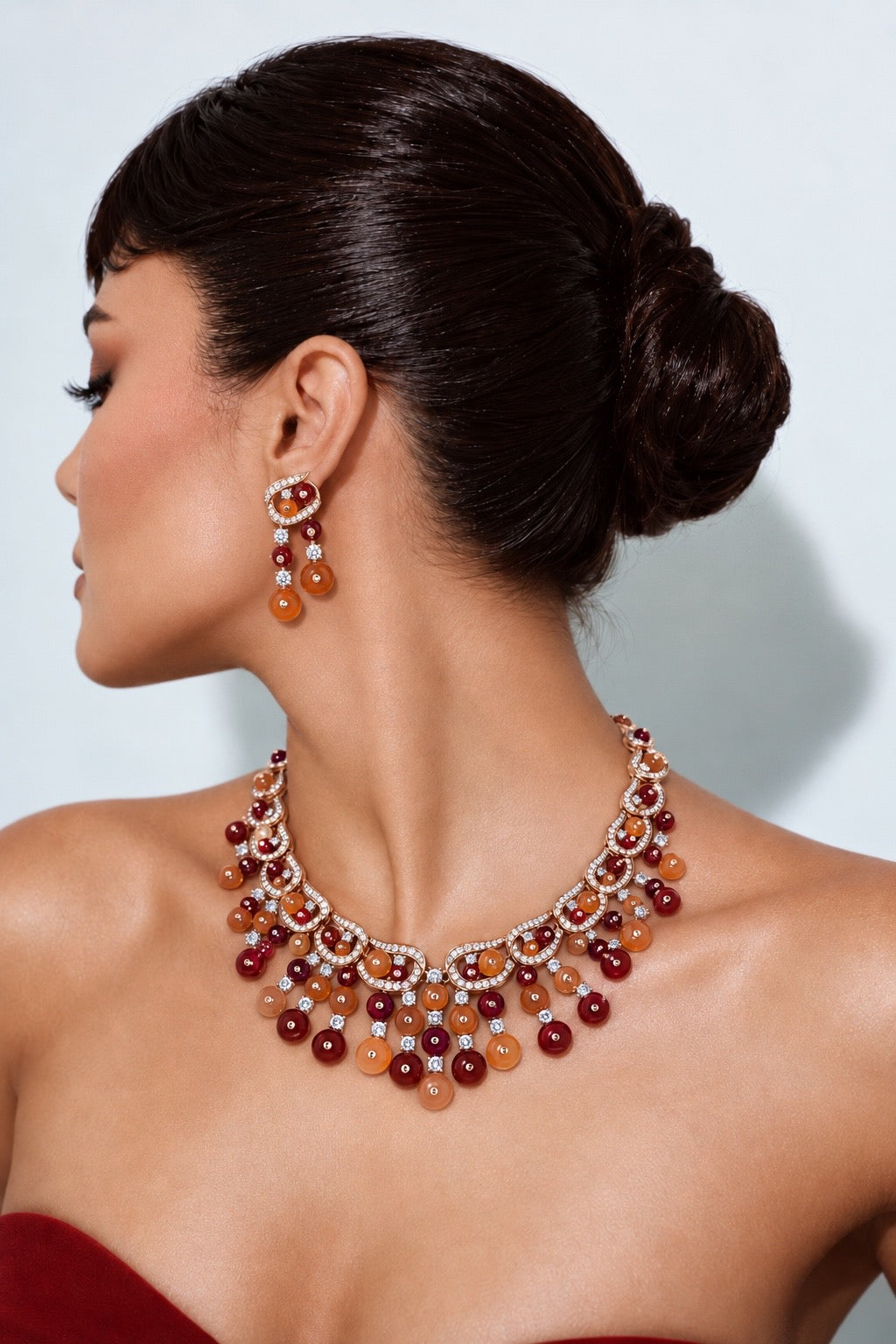 Burgundy & Amber Elegance Jewelry Set