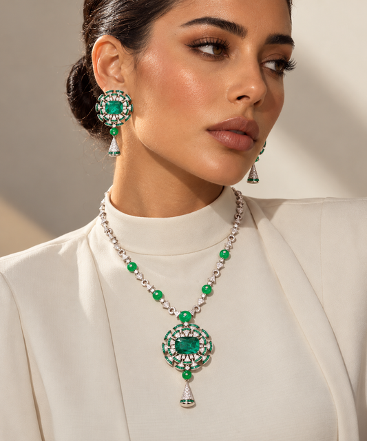 Emerald Art Deco Jewelry Set “Pre-order “