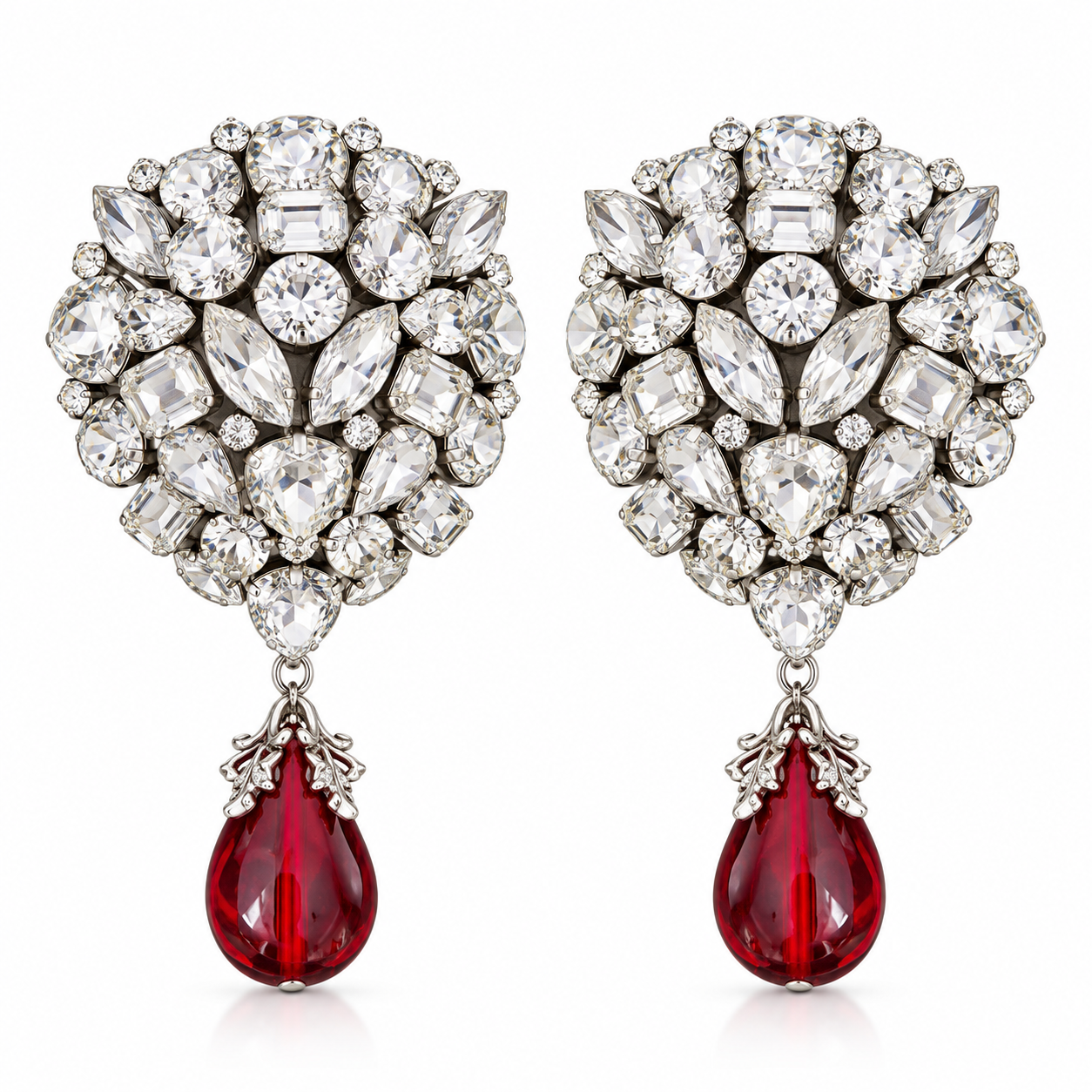 Ruby Royale Crystal large Earrings