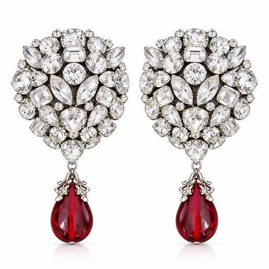 Ruby Royale Crystal large Earrings