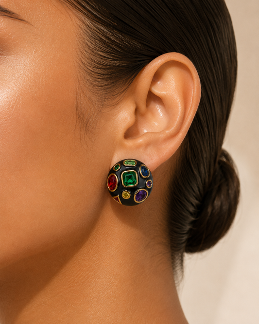 Midnight Jewel Statement Earrings “Pre-order “
