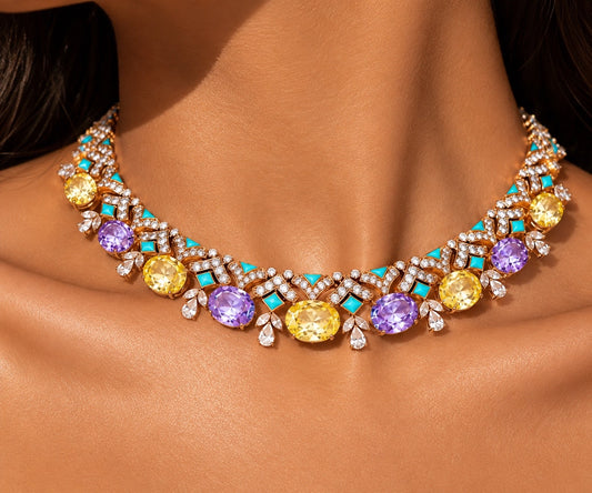 The Aurora Multicolor necklace set “Made to order”