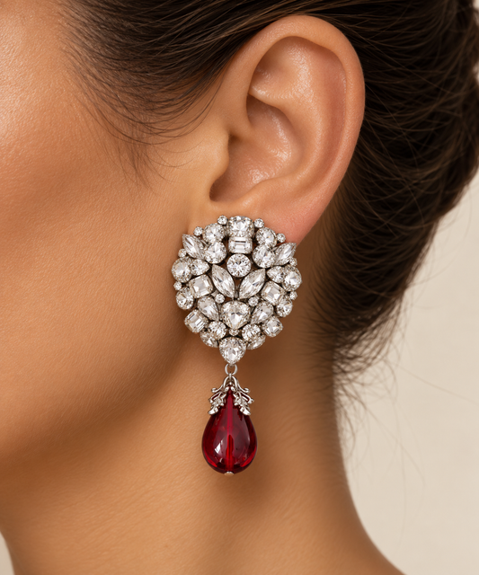 Ruby Royale Crystal large Earrings