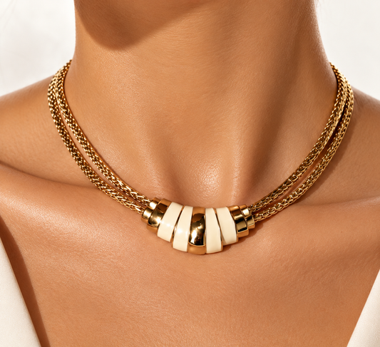 1980’s VINTAGE IVORY enamel jewelry set