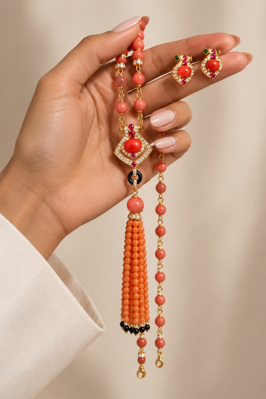 Coral Empress Tassel Set “Pre-order “