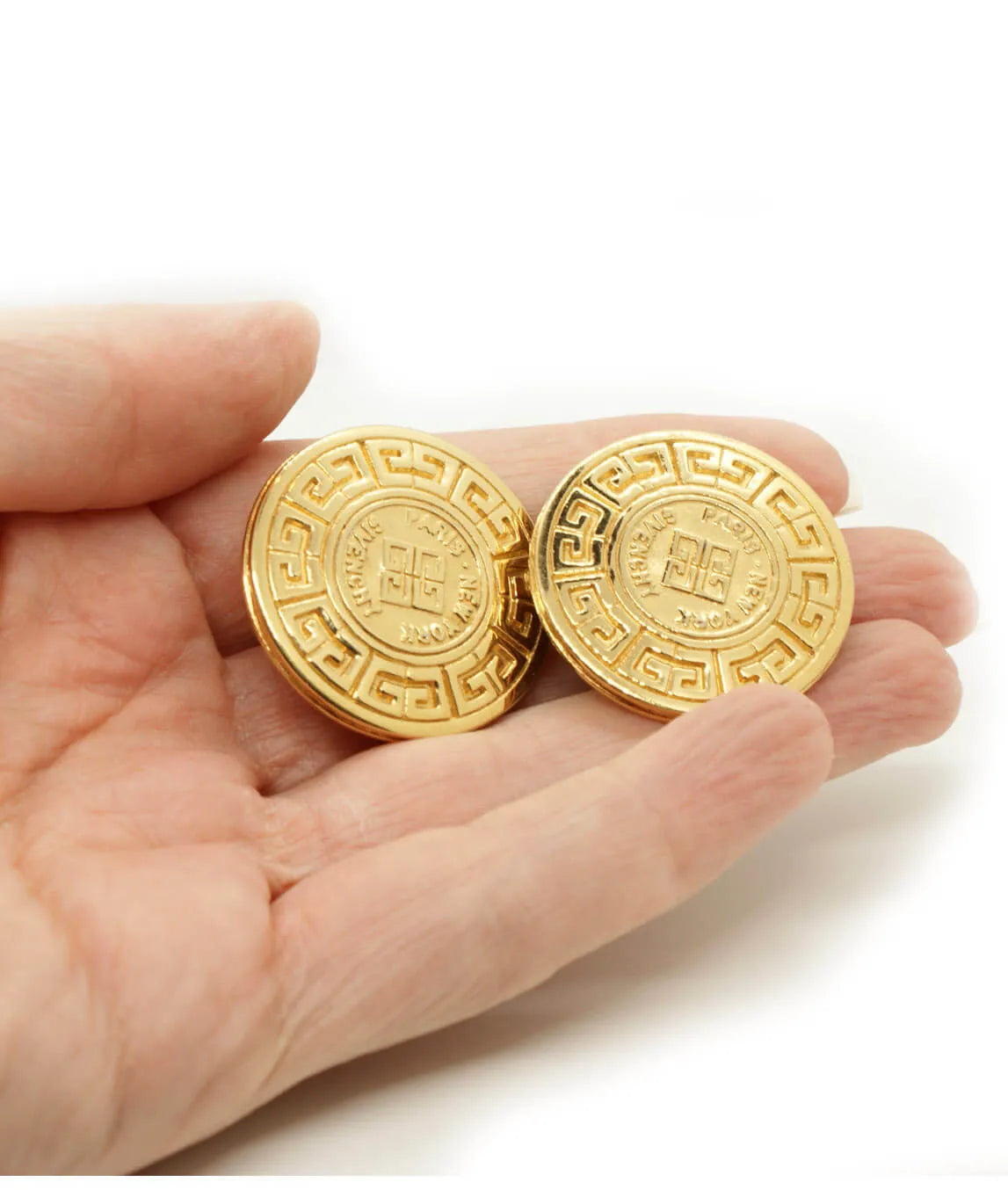 Vintage GIVENCHY medallion clip on earrings