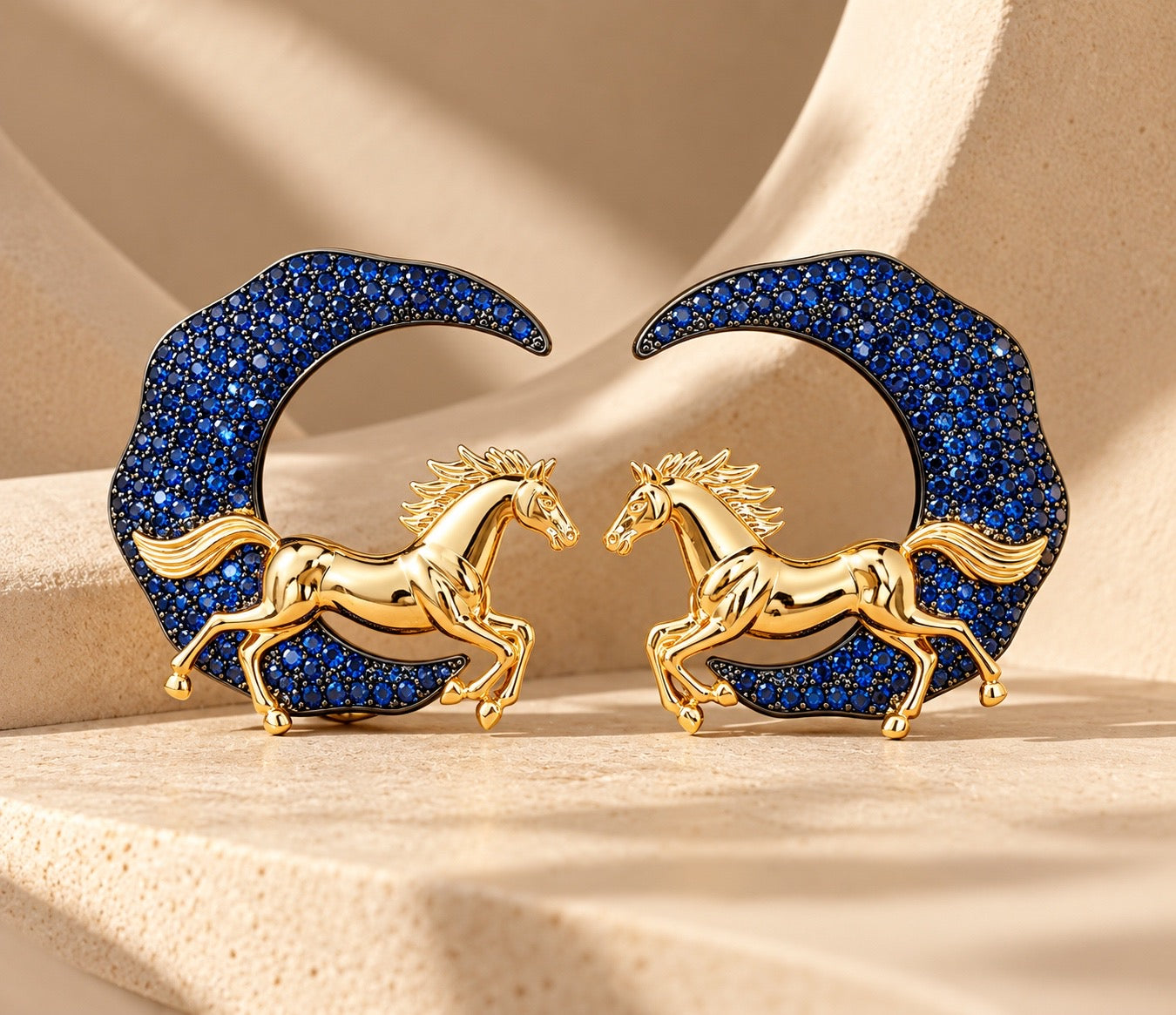 Equestrian Crescent Statement Earrings “ Pre-order “