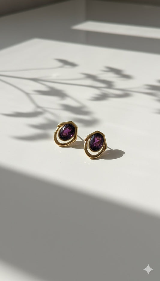 Amethyst Glow Pierced Earrings