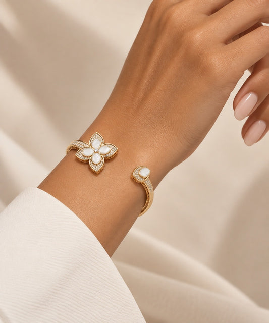 Mother of Pearl Blossom Cuff bracelet “Pre-order “