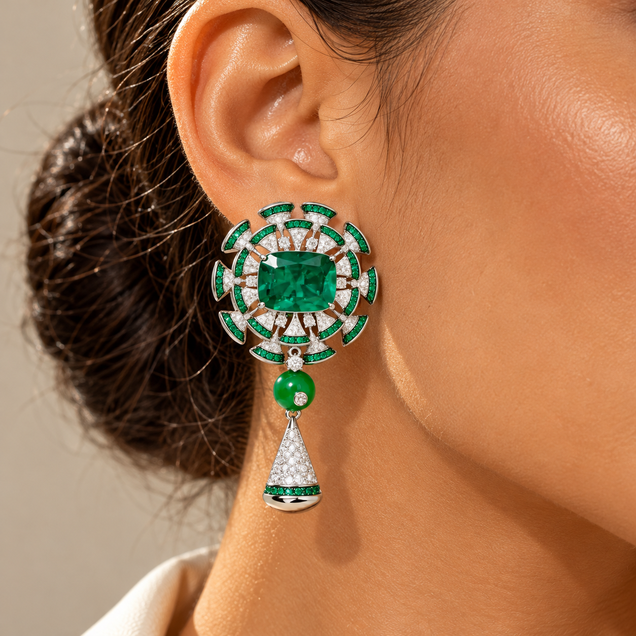 Emerald Art Deco Jewelry Set “Pre-order “