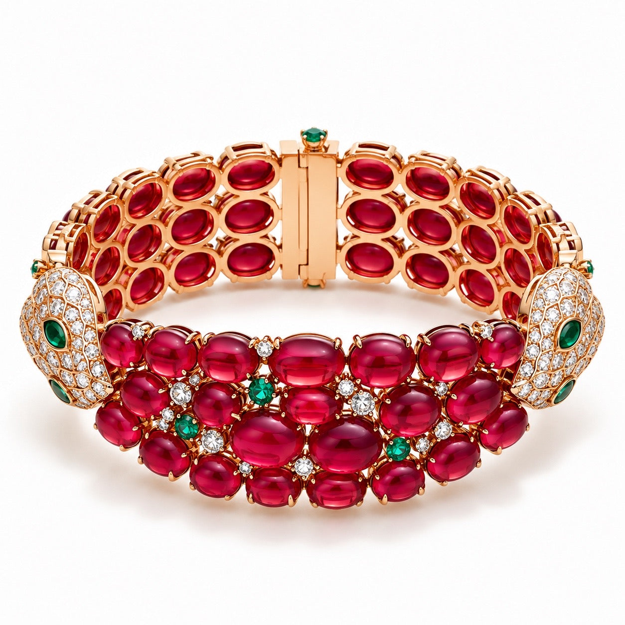 Ruby Cabochon Statement Jewelry Set